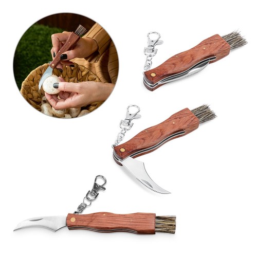 GUNTER. Navaja de bolsillo de acero inoxidable y madera, Merchandising, artículos personalizados para tu promoción de marca