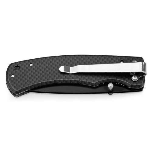 black ALICK. Navaja de bolsillo de aluminio revestida de fibra de carbono