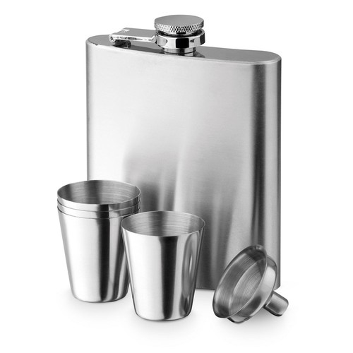plateado NOVAK. Conjunto termo y tazas
