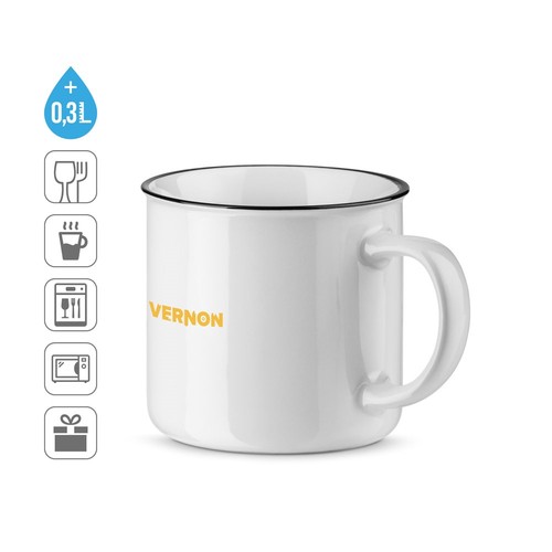 VERNON WHITE. TAZA DE CERÁMICA DE 340 ML