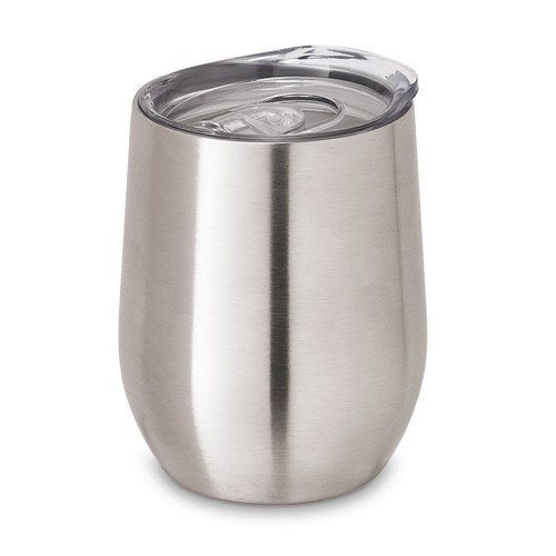 plateado satinado RONDE. Taza de viaje 400 mL