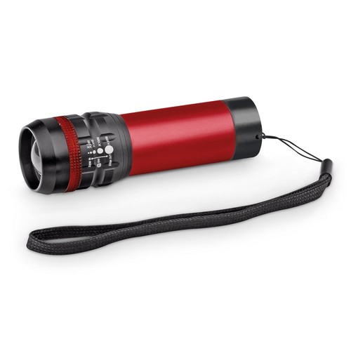 red ZOOMIN. Linterna de aluminio con función zoom y 3 modos de iluminación