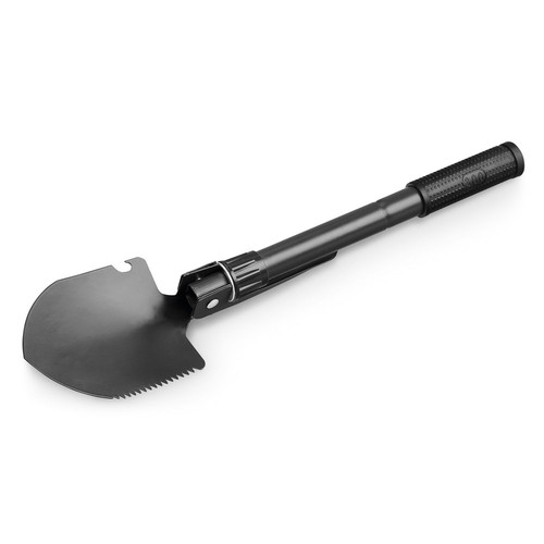 black DIG. Pala plegable de metal con brújula