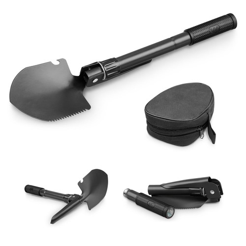 DIG. Pala plegable de metal con brújula, Merchandising, artículos personalizados para tu promoción de marca