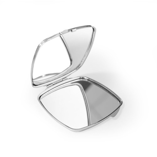 SHIMMER. Doppelter Taschenspiegel aus Metall