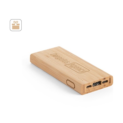 KOHN. POWER BANK 5'000 MAH, FABRICADO EN BAMBÚ