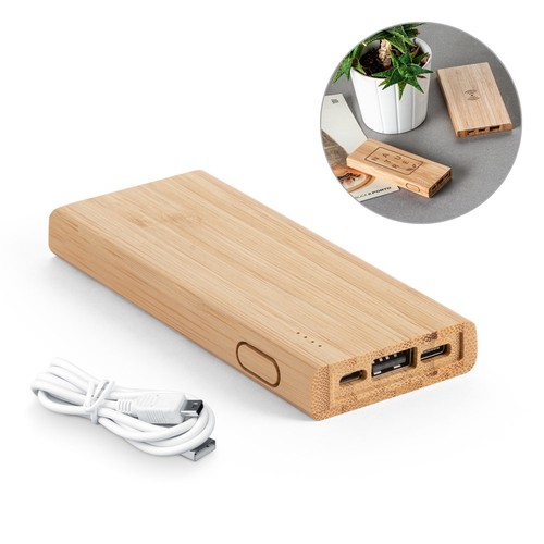 KOHN. POWER BANK 5'000 MAH, FABRICADO EN BAMBÚ