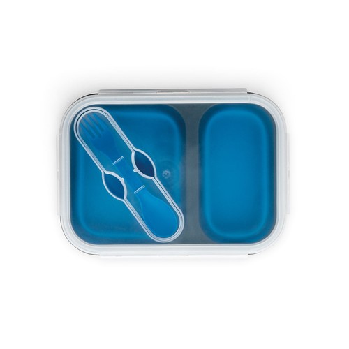 blue DILL. Fiambrer. Fiambrera hermética retráctil de silicona y PP (480 y 760 mL)