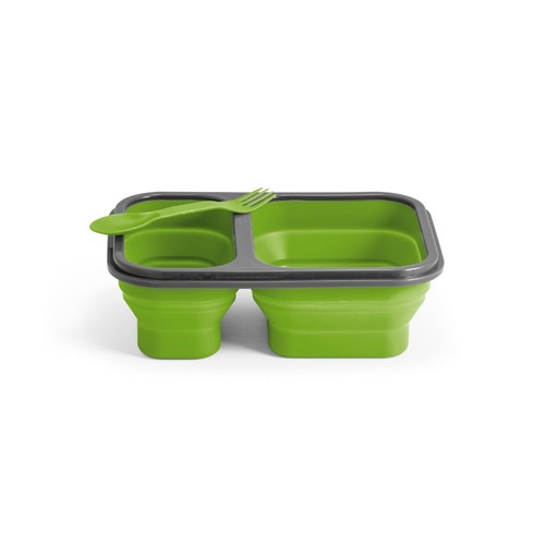 verde claro DILL. Fiambrer. Fiambrera hermética retráctil de silicona y PP (480 y 760 mL)