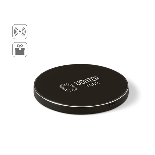 JOULE. CARGADOR INALÁMBRICO RÁPIDO DE 10W, FABRICADO EN ABS RECICLADO (100 % RABS) Y ALUMINIO RECICLADO (100 % RAL)