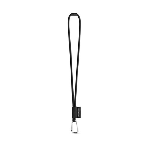 black 75089. SET Lanyard TUBE Long (Ø 7 mm) con mosquetón en forma de D de 55 mm y cierre de seguridad de Ø 7 mm