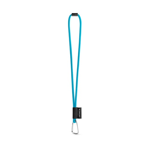 azul claro 75089. SET Lanyard TUBE Long (Ø 7 mm) con mosquetón en forma de D de 55 mm y cierre de seguridad de Ø 7 mm