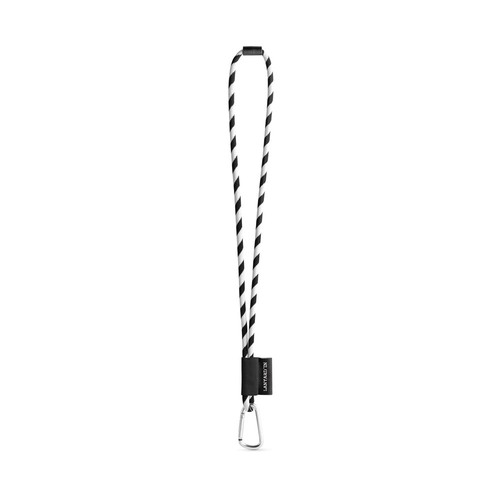 negro/blanco 75089. SET Lanyard TUBE Long (Ø 7 mm) con mosquetón en forma de D de 55 mm y cierre de seguridad de Ø 7 mm