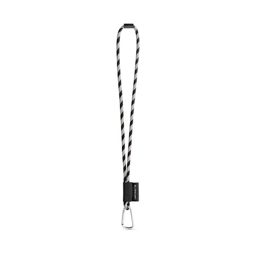 negro/gris 75089. SET Lanyard TUBE Long (Ø 7 mm) con mosquetón en forma de D de 55 mm y cierre de seguridad de Ø 7 mm