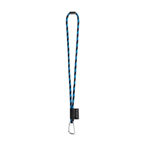 negro/azulón 75089. SET Lanyard TUBE Long (Ø 7 mm) con mosquetón en forma de D de 55 mm y cierre de seguridad de Ø 7 mm