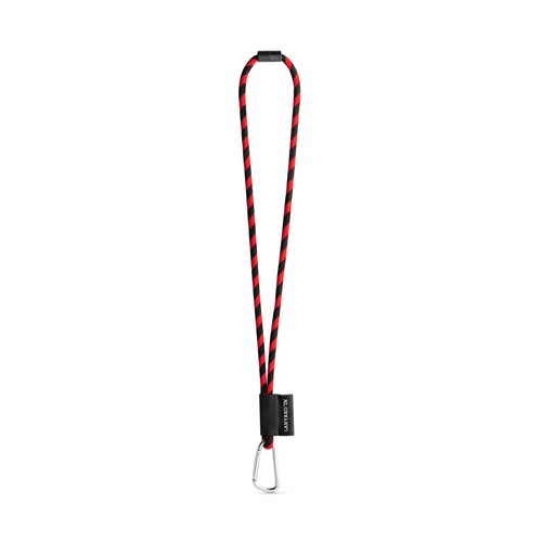 negro/rojo 75089. SET Lanyard TUBE Long (Ø 7 mm) con mosquetón en forma de D de 55 mm y cierre de seguridad de Ø 7 mm