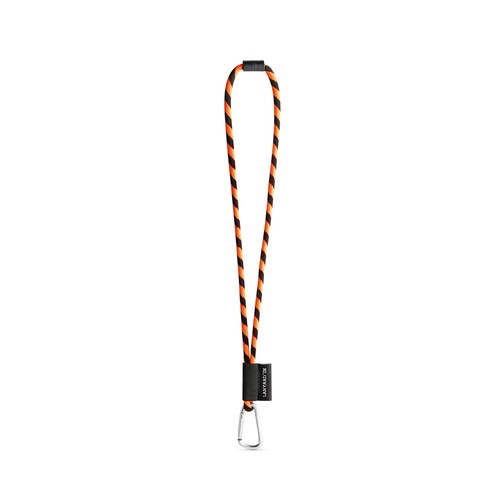 negro/naranja 75089. SET Lanyard TUBE Long (Ø 7 mm) con mosquetón en forma de D de 55 mm y cierre de seguridad de Ø 7 mm