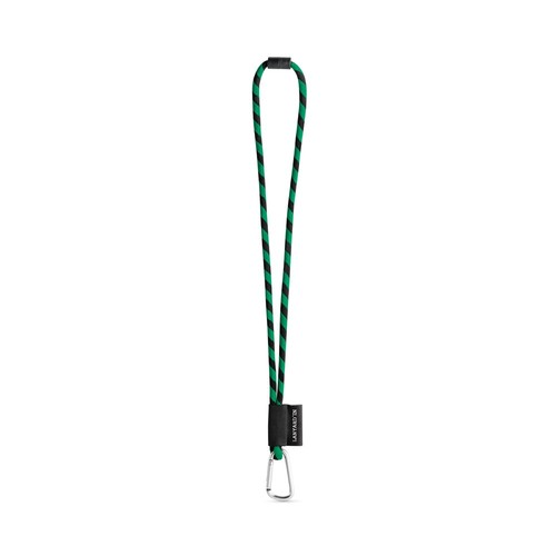 negro/verde 75089. SET Lanyard TUBE Long (Ø 7 mm) con mosquetón en forma de D de 55 mm y cierre de seguridad de Ø 7 mm