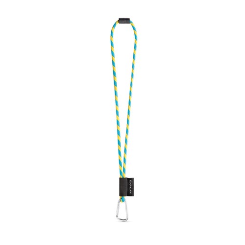amarillo/azul claro 75089. SET Lanyard TUBE Long (Ø 7 mm) con mosquetón en forma de D de 55 mm y cierre de seguridad de Ø 7 mm