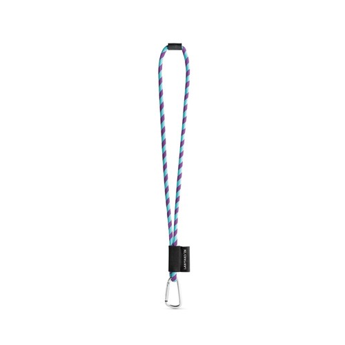 morado/azul claro 75089. SET Lanyard TUBE Long (Ø 7 mm) con mosquetón en forma de D de 55 mm y cierre de seguridad de Ø 7 mm