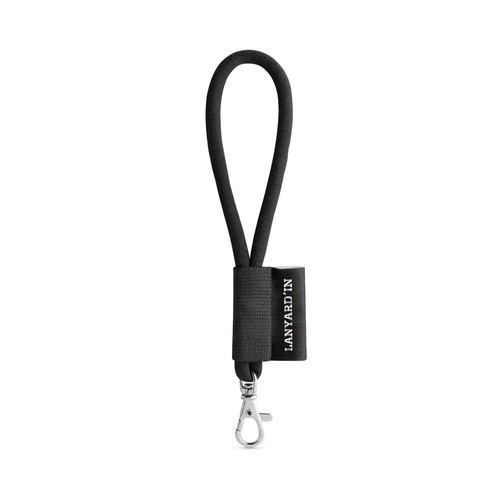 black 75090. SET Lanyard TUBE Short (Ø 7 mm) con mosquetón de 9 mm