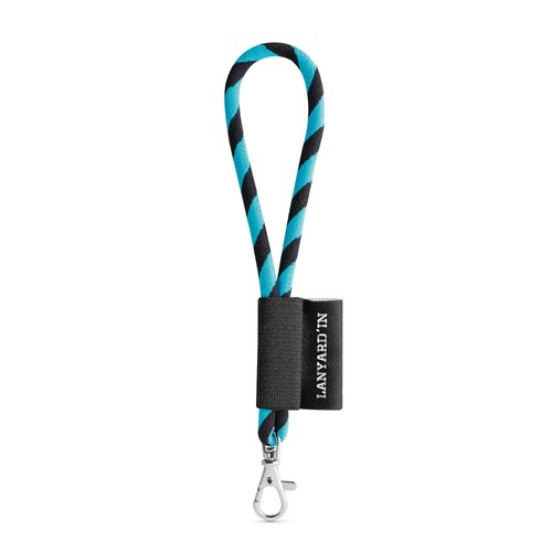 negro/azul claro 75090. SET Lanyard TUBE Short (Ø 7 mm) con mosquetón de 9 mm