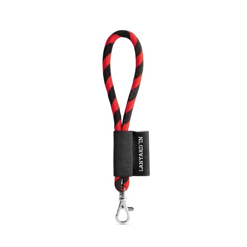 negro/rojo 75090. SET Lanyard TUBE Short (Ø 7 mm) con mosquetón de 9 mm