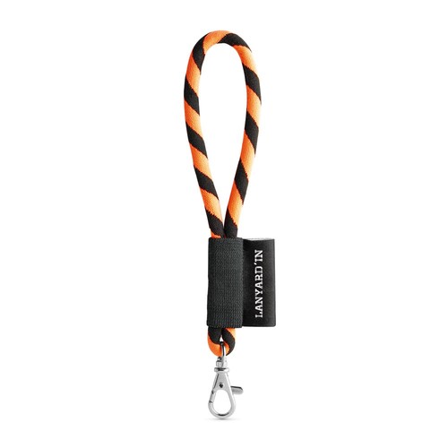 negro/naranja 75090. SET Lanyard TUBE Short (Ø 7 mm) con mosquetón de 9 mm