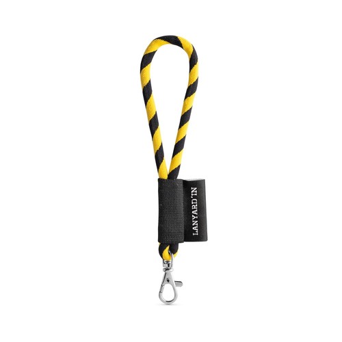 negro/amarillo 75090. SET Lanyard TUBE Short (Ø 7 mm) con mosquetón de 9 mm