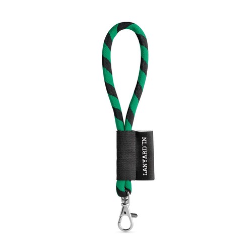 negro/verde 75090. SET Lanyard TUBE Short (Ø 7 mm) con mosquetón de 9 mm