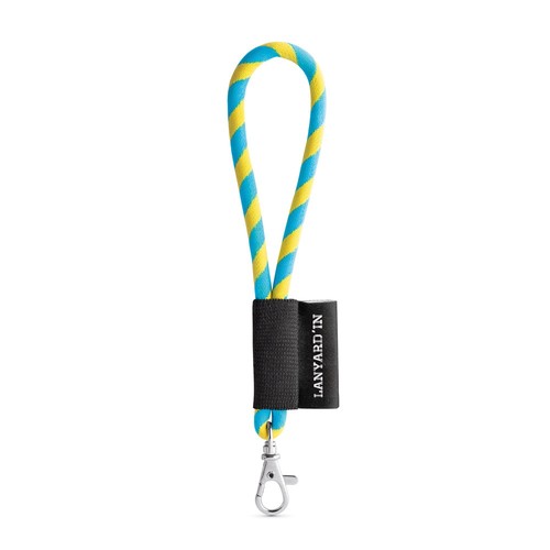 amarillo/azul claro 75090. SET Lanyard TUBE Short (Ø 7 mm) con mosquetón de 9 mm
