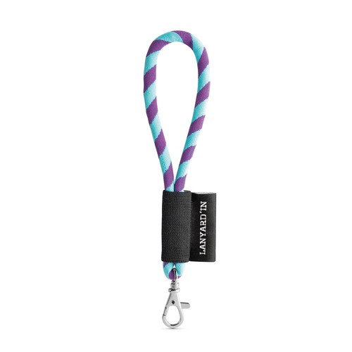 morado/azul claro 75090. SET Lanyard TUBE Short (Ø 7 mm) con mosquetón de 9 mm