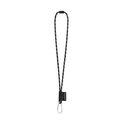 negro/blanco 75091. SET Lanyard NAUTIC Long (Ø 7 mm) con Mosquetón en D de 55 mm y Cierre de Seguridad de Ø 7 mm
