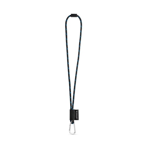 negro/azulón 75091. SET Lanyard NAUTIC Long (Ø 7 mm) con Mosquetón en D de 55 mm y Cierre de Seguridad de Ø 7 mm