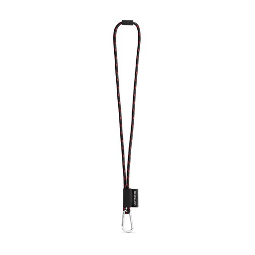 negro/rojo 75091. SET Lanyard NAUTIC Long (Ø 7 mm) con Mosquetón en D de 55 mm y Cierre de Seguridad de Ø 7 mm