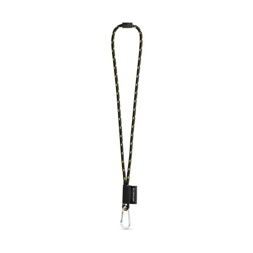 negro/amarillo 75091. SET Lanyard NAUTIC Long (Ø 7 mm) con Mosquetón en D de 55 mm y Cierre de Seguridad de Ø 7 mm
