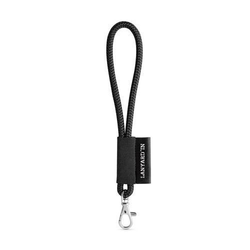 black 75092. SET Lanyard NAUTIC Short (Ø 7 mm) con mosquetón de gatillo de 9 mm
