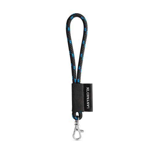 negro/azulón 75092. SET Lanyard NAUTIC Short (Ø 7 mm) con mosquetón de gatillo de 9 mm