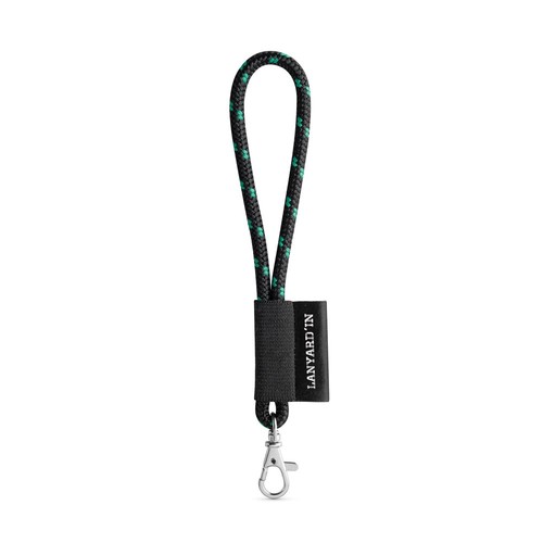 negro/verde 75092. SET Lanyard NAUTIC Short (Ø 7 mm) con mosquetón de gatillo de 9 mm