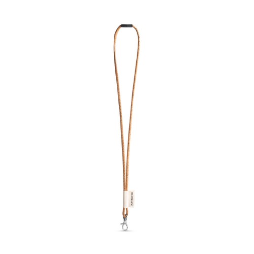 75096. SET Lanyard CORK Long (Ø 5 mm) con mosquetón de gatillo de 9 mm y cierre de seguridad de Ø 5 mm, Merchandising, artículos personalizados para tu promoción de marca