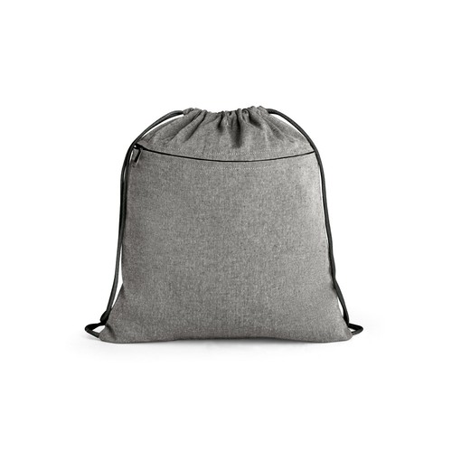 black CHANCERY. Bolsa de cordón de algodón reciclado (70%), poliéster (30% rPET) (140 g/m²)