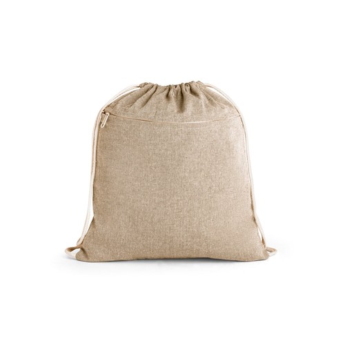 natural CHANCERY. Bolsa de cordón de algodón reciclado (70%), poliéster (30% rPET) (140 g/m²)
