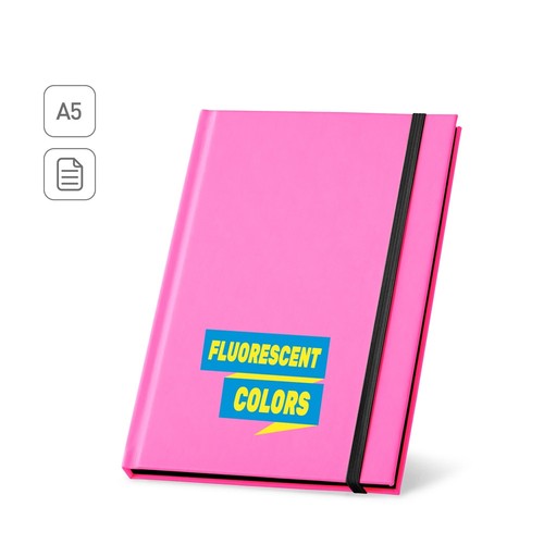 WATTERS. CUADERNO A5 EN PU FLUORESCENTE CON PÁGINAS RAYADAS