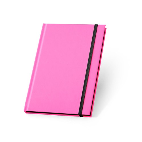 pink WATTERS. Cuaderno A5 en PU fluorescente con páginas rayadas