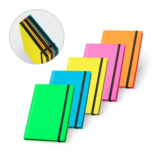 WATTERS. CUADERNO A5 EN PU FLUORESCENTE CON PÁGINAS RAYADAS