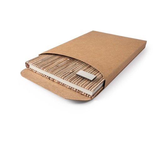 NERUDA. Libreta A5 con tapa dura en fibra de paja natural