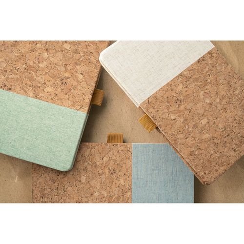 luz natural KLEE. Cuaderno A5 de corcho y lino con hojas rayadas