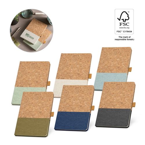 KLEE. Cuaderno A5 de corcho y lino con hojas rayadas