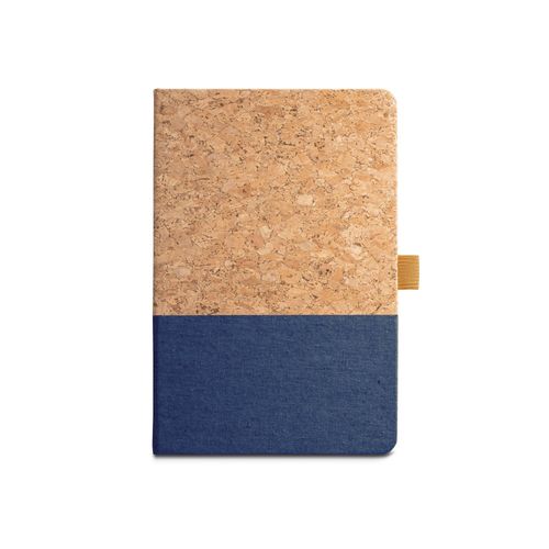 blue KLEE. Cuaderno A5 de corcho y lino con hojas rayadas