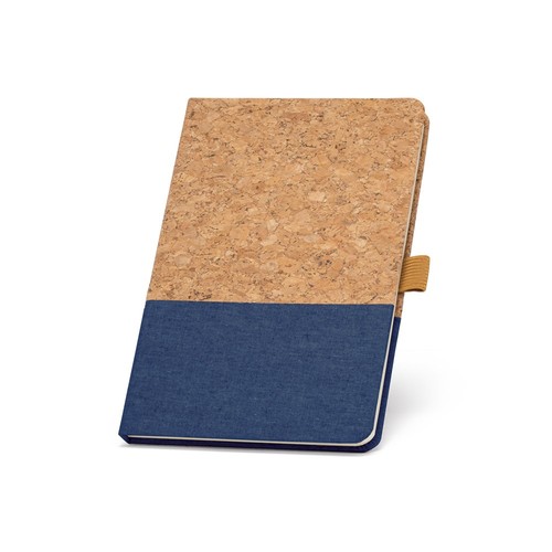 blue KLEE. Cuaderno A5 de corcho y lino con hojas rayadas